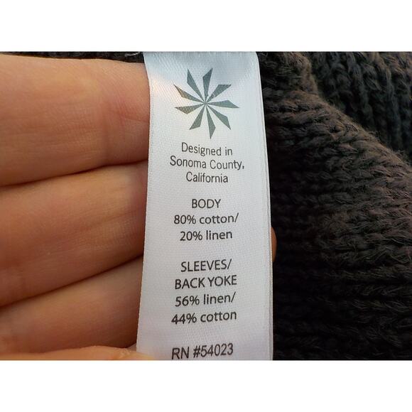 Athleta Women XXS Brown Knit Open Cardigan Cotton Linen Long Sleeves Mid Length - Picture 8 of 11